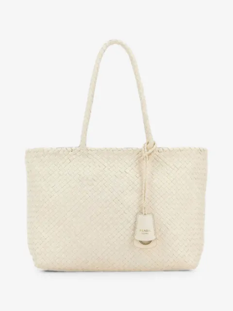 Prada large woven leather shoulder bag