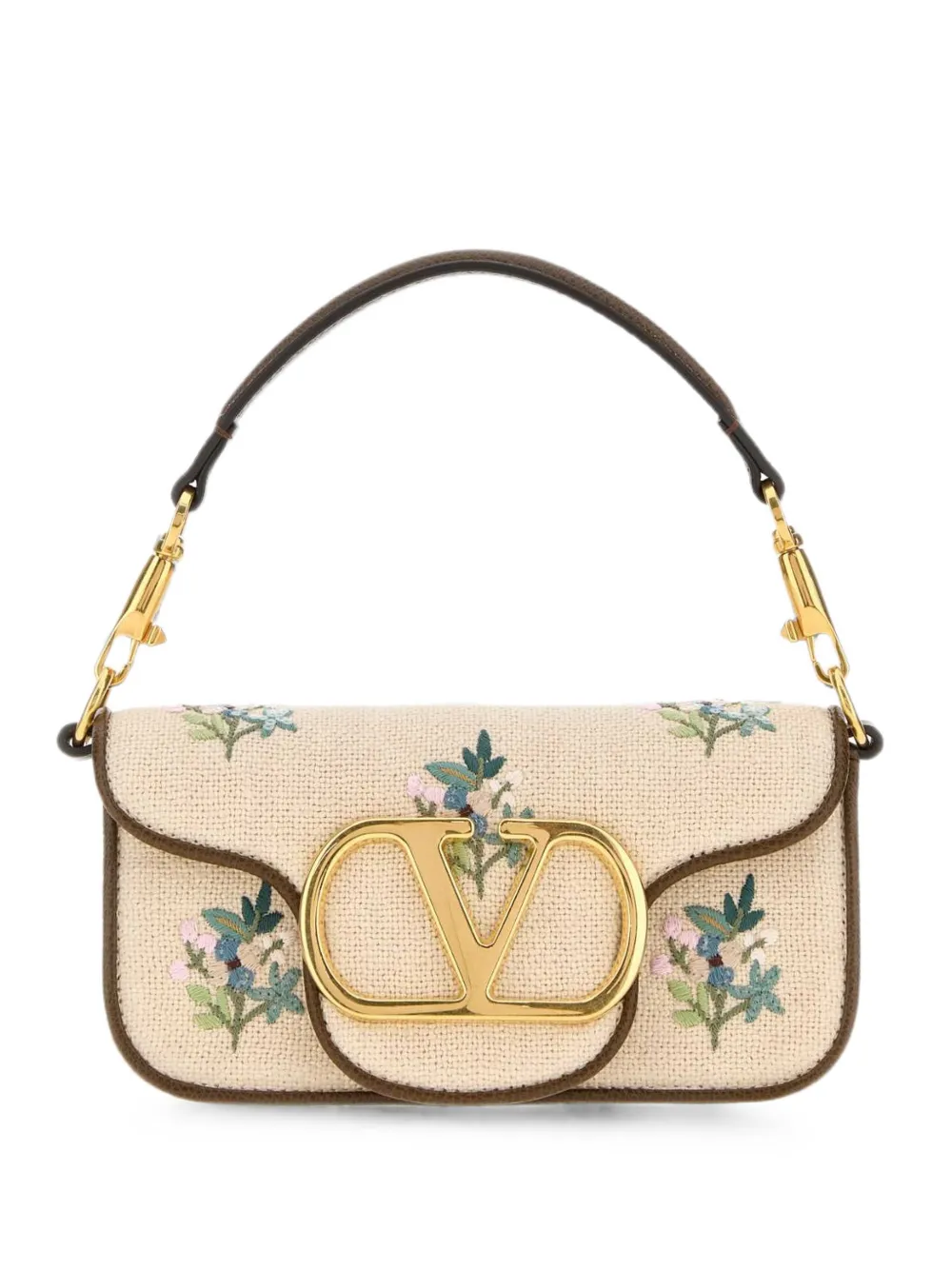 Valentino Garavani small Locò floral-embroidered handbag - Toni neutri