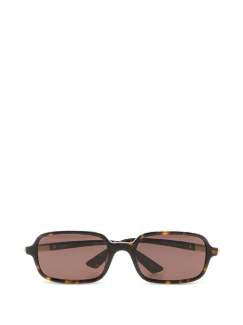 Chloé tortoiseshell-effect rectangle-frame sunglasses