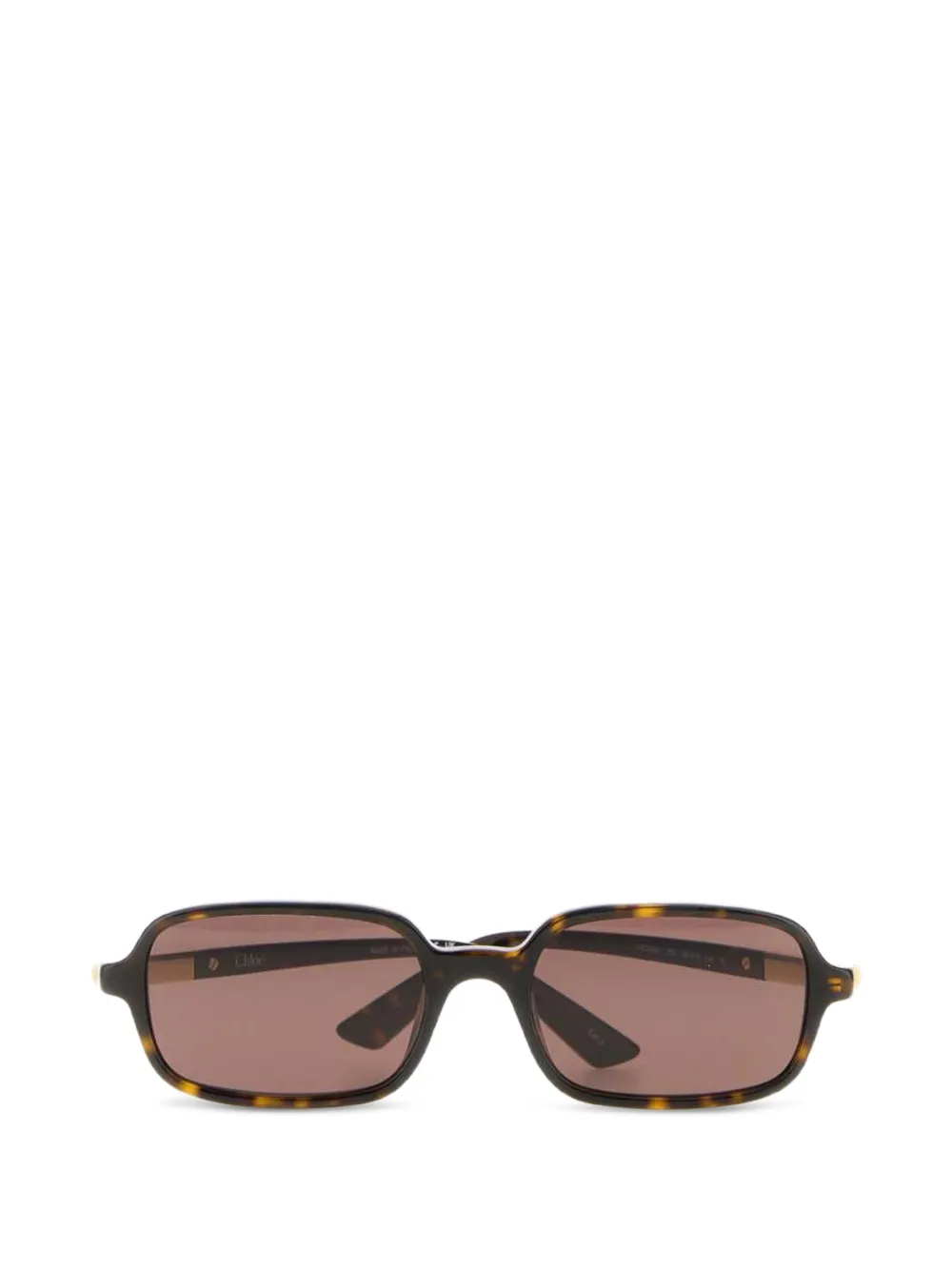 Chloé tortoiseshell-effect rectangle-frame sunglasses - Marrone