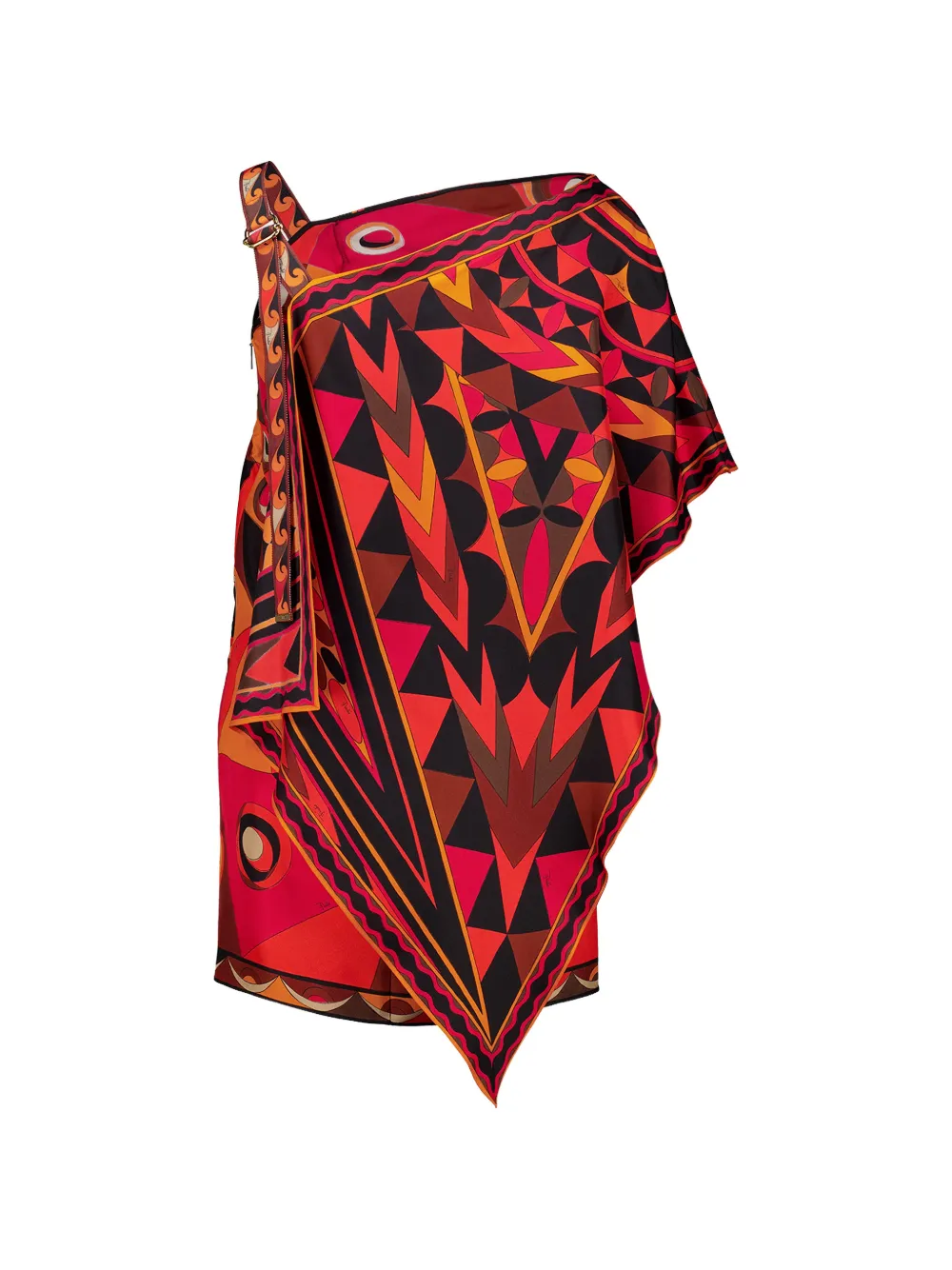 PUCCI Zijden mini-jurk met print Rood