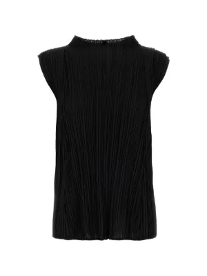Pleats Please Issey Miyake プリーツハイネック トップ | ブラック