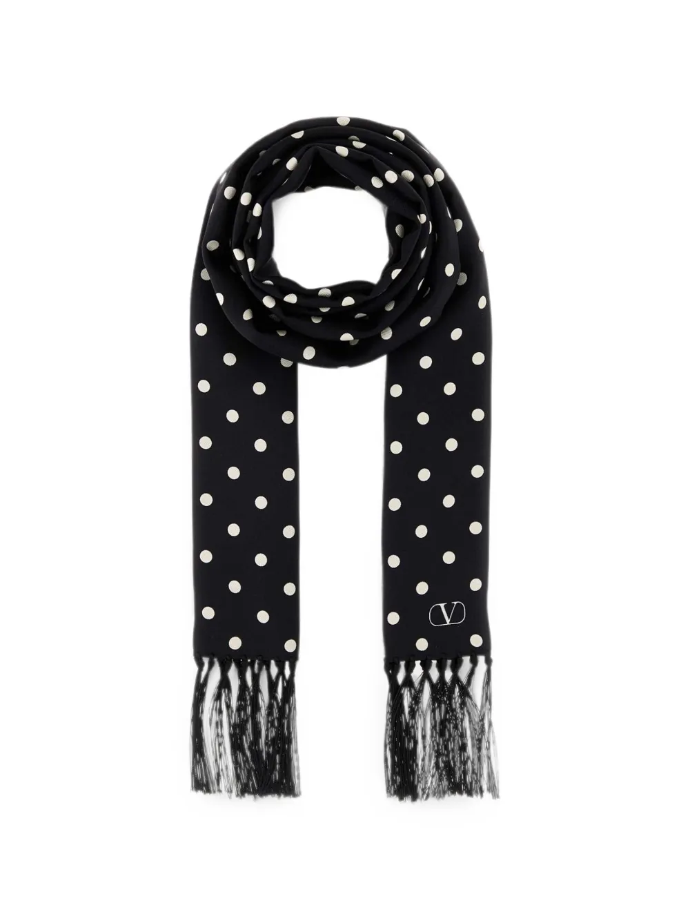 Valentino Garavani VLogo polka-dot scarf - Nero