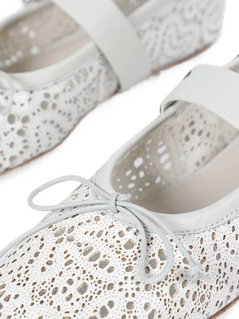 Ann Demeulemeester Zoey gelaagde ballerina's met kanten effect Wit