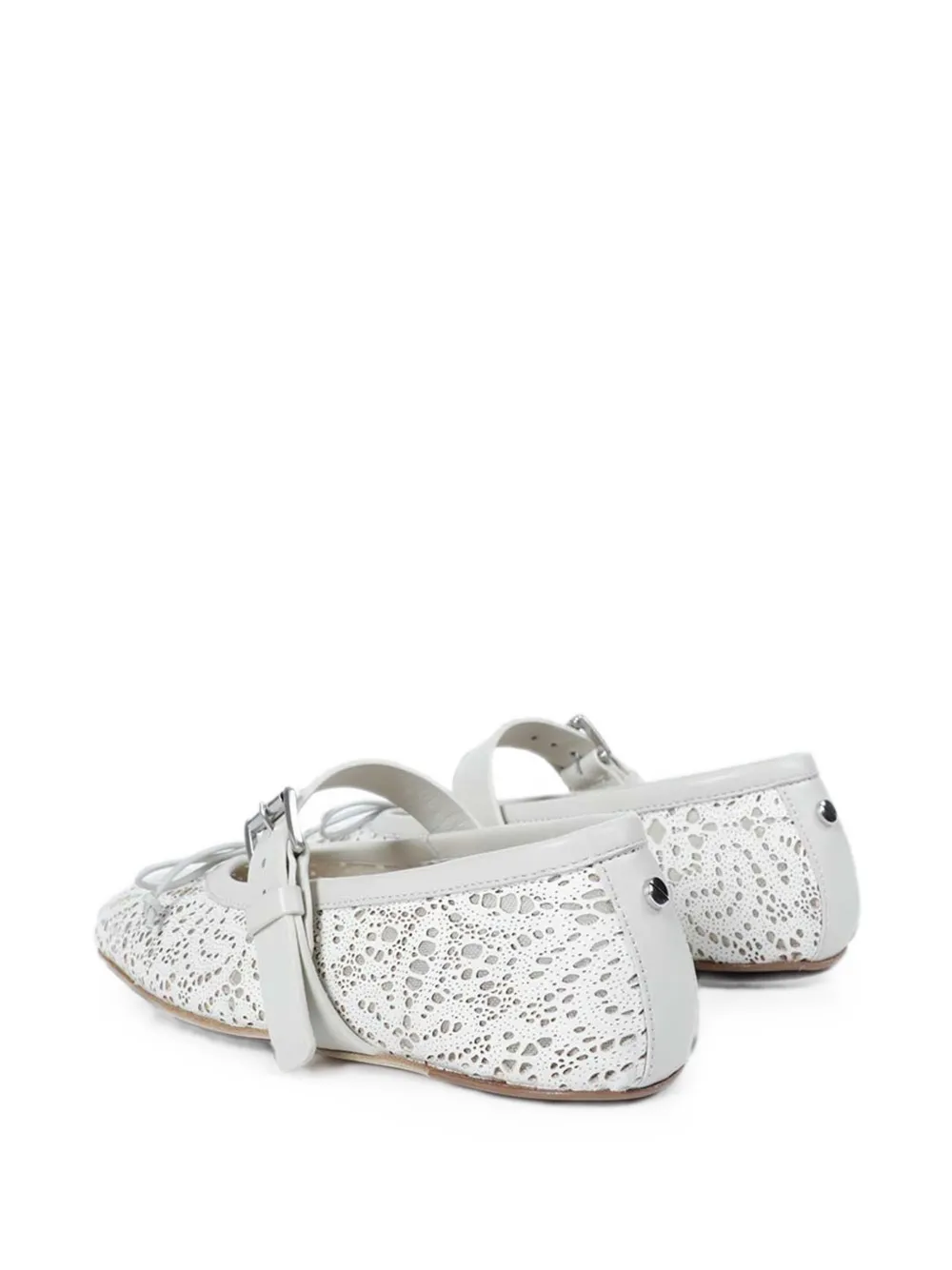 Ann Demeulemeester Zoey gelaagde ballerina's met kanten effect Wit