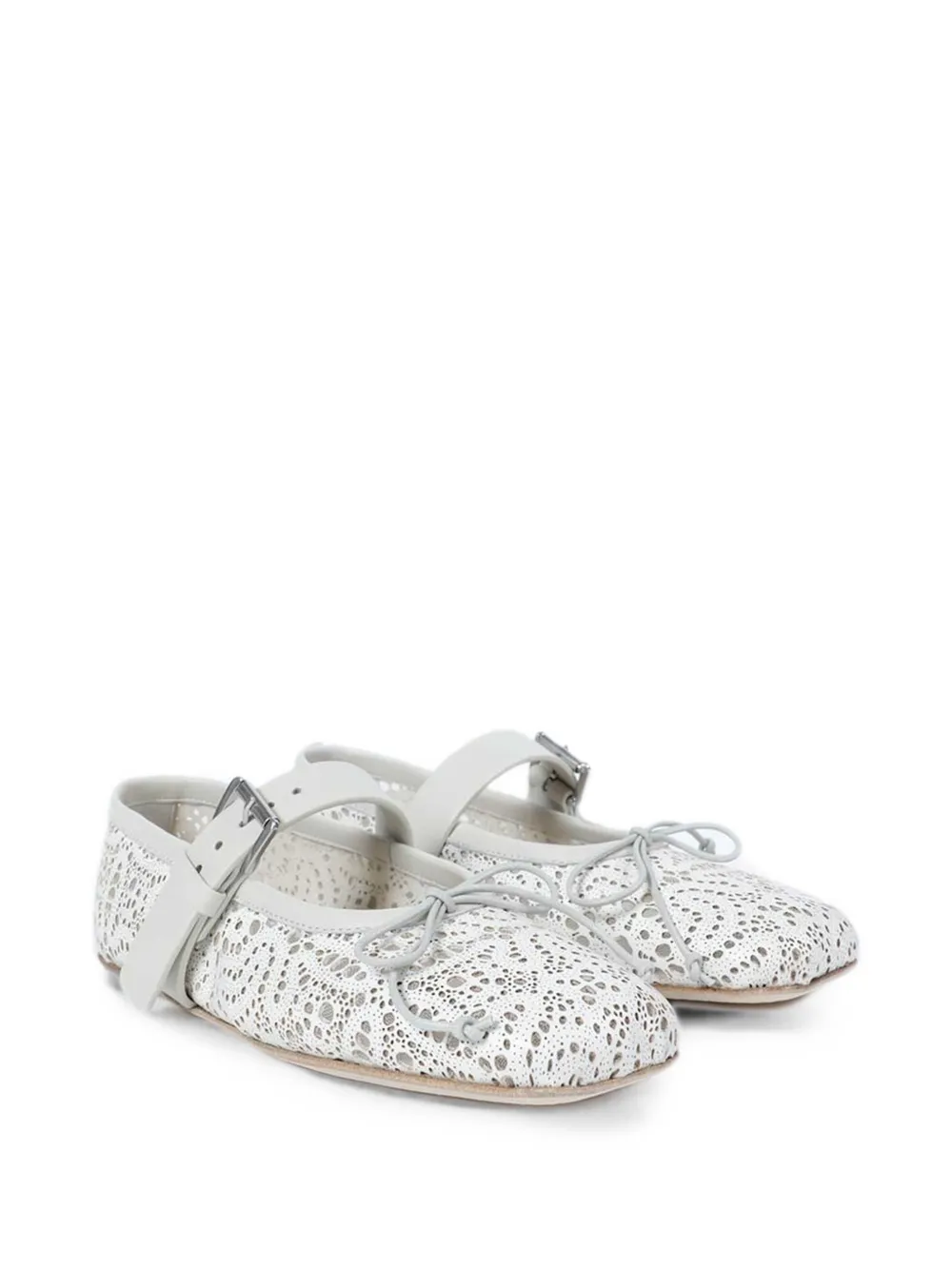 Ann Demeulemeester Zoey gelaagde ballerina's met kanten effect Wit