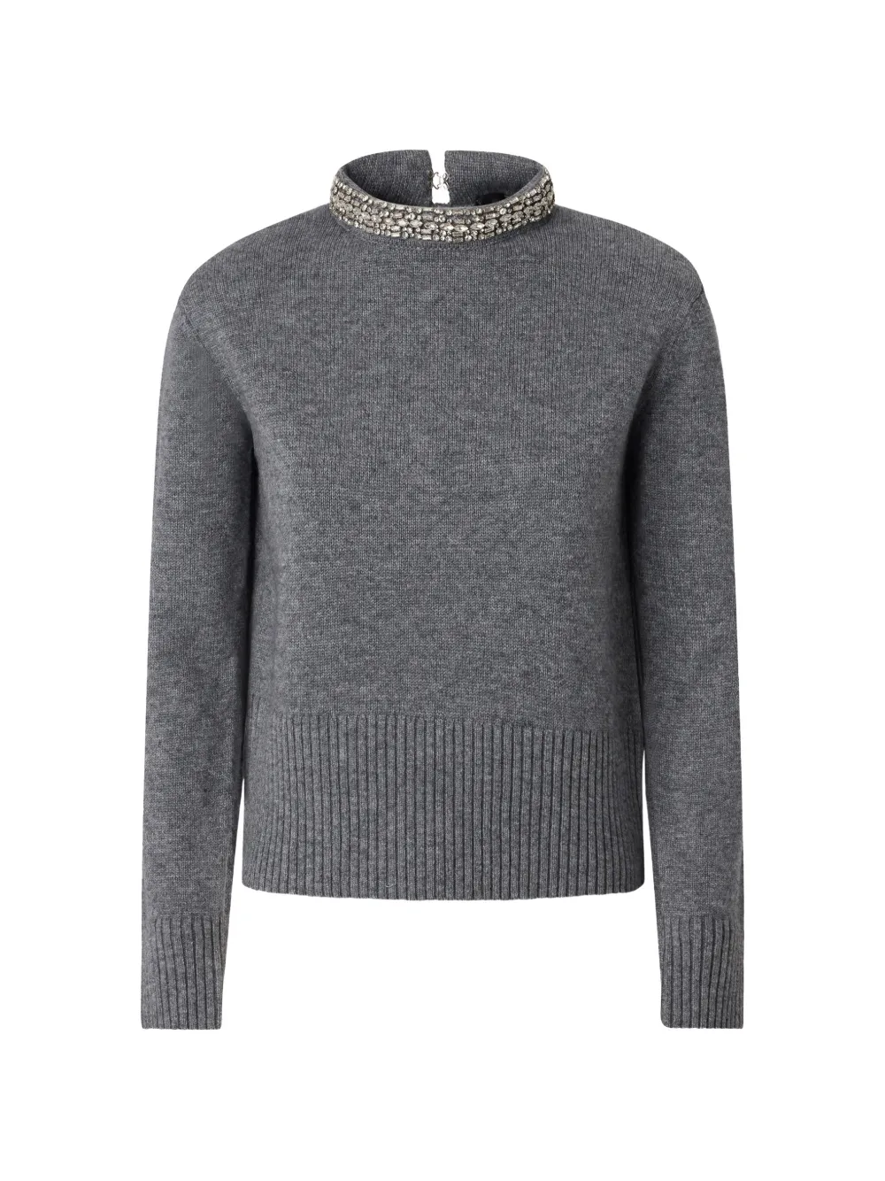 PINKO Berlino crystal-embellished high-neck sweater - Grau