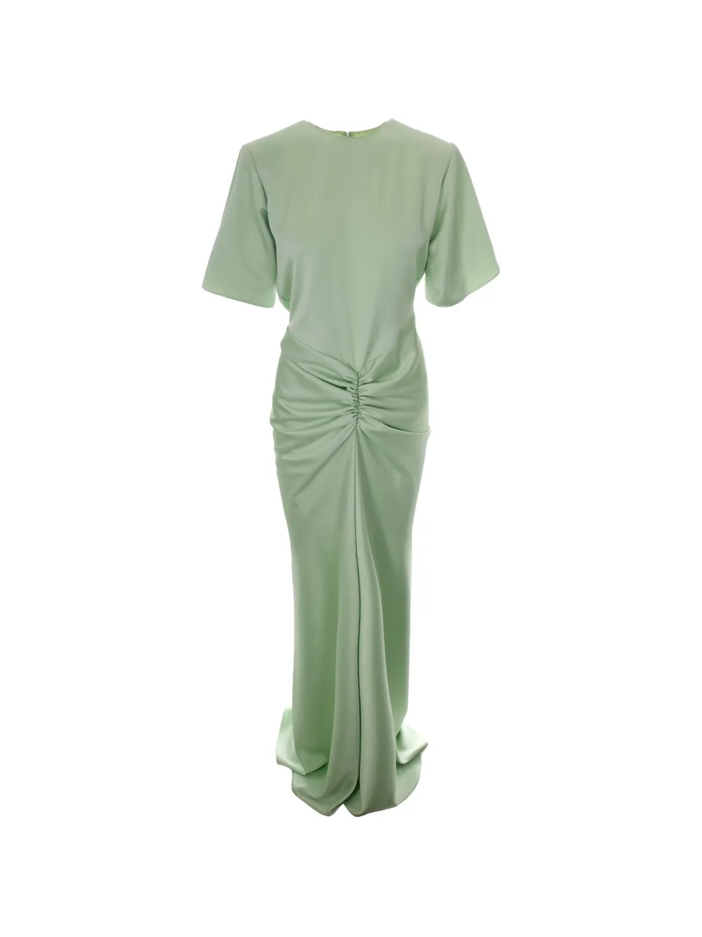 THE ANDAMANE Iris ruched-detail short-sleeve maxi dress - Green