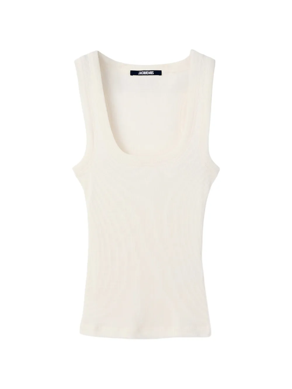 Jacquemus Gros Grain Ribbed Scoop-neck Vest Top In White
