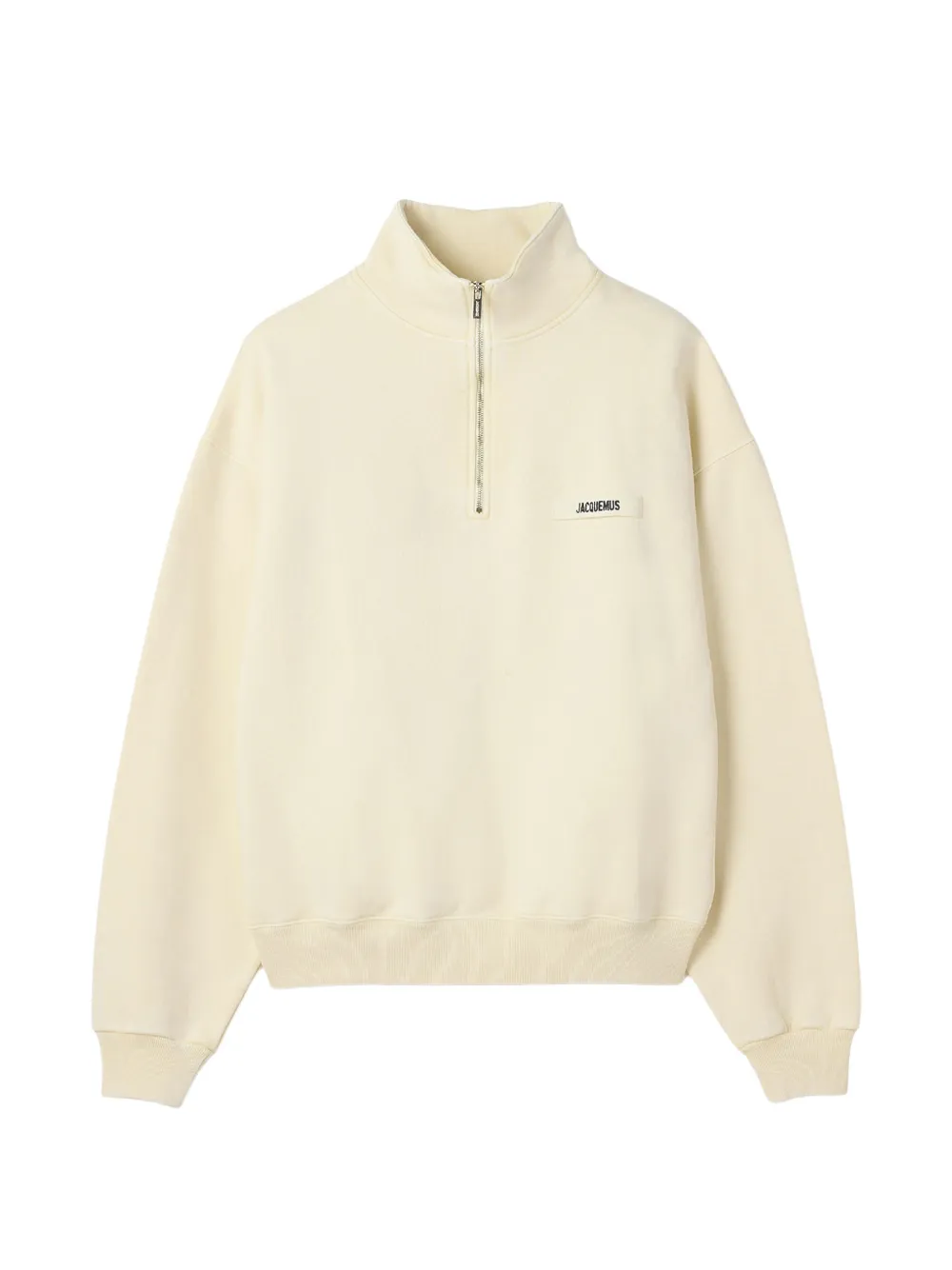 Jacquemus Gros Grain sweater met logo-patch en kwartrits Beige