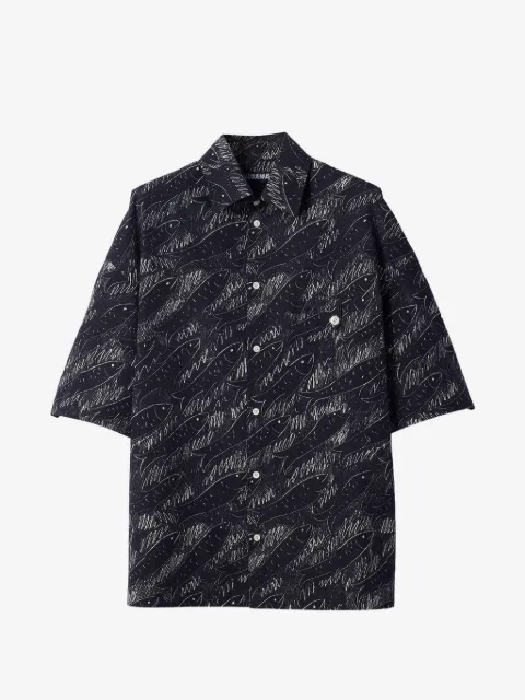 Jacquemus Rio fish-print short-sleeve shirt