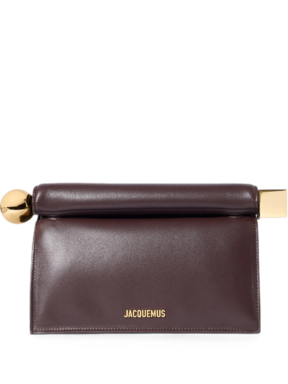 Jacquemus Rond Carré logo-plaque clutch bag - Marrone
