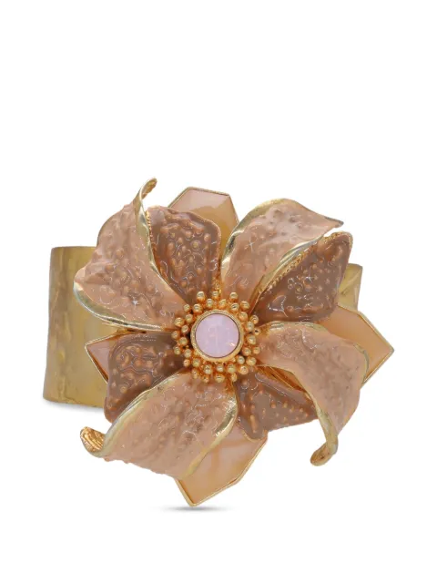 Vintage floral-motif cuff bracelet