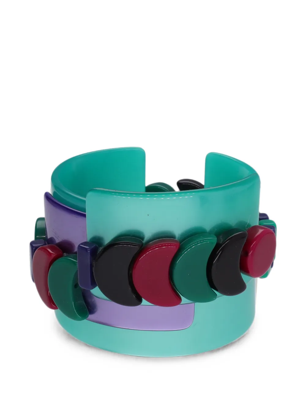 Vintage crescent-detail cuff bracelet - Blu