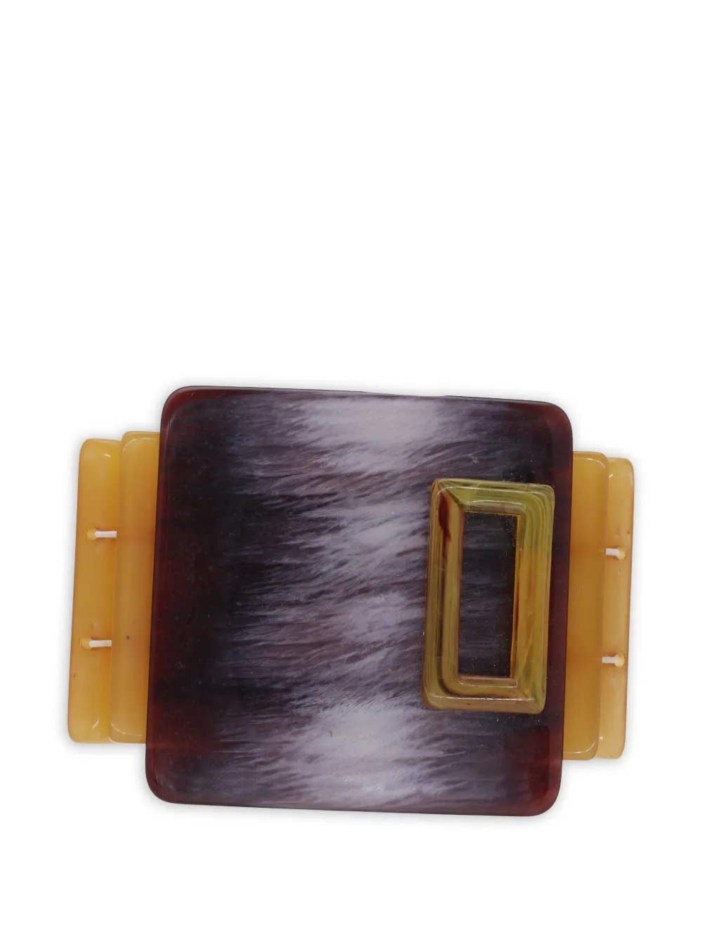 Vintage geometric-panel slip-on bracelets - Braun