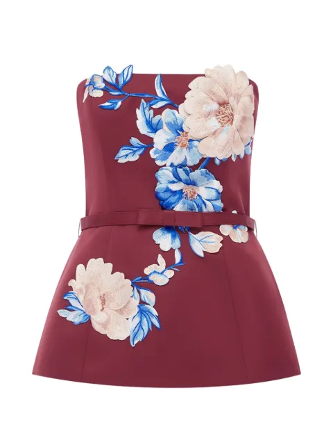 Leo Lin Nadia floral-appliqué bustier top