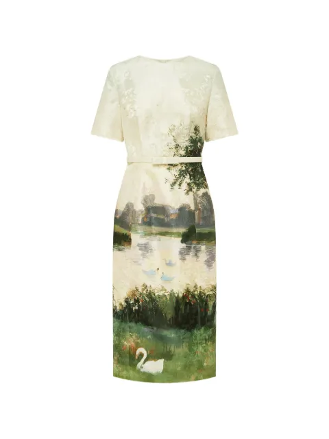Leo Lin Elizabeth jacquard-pattern midi dress