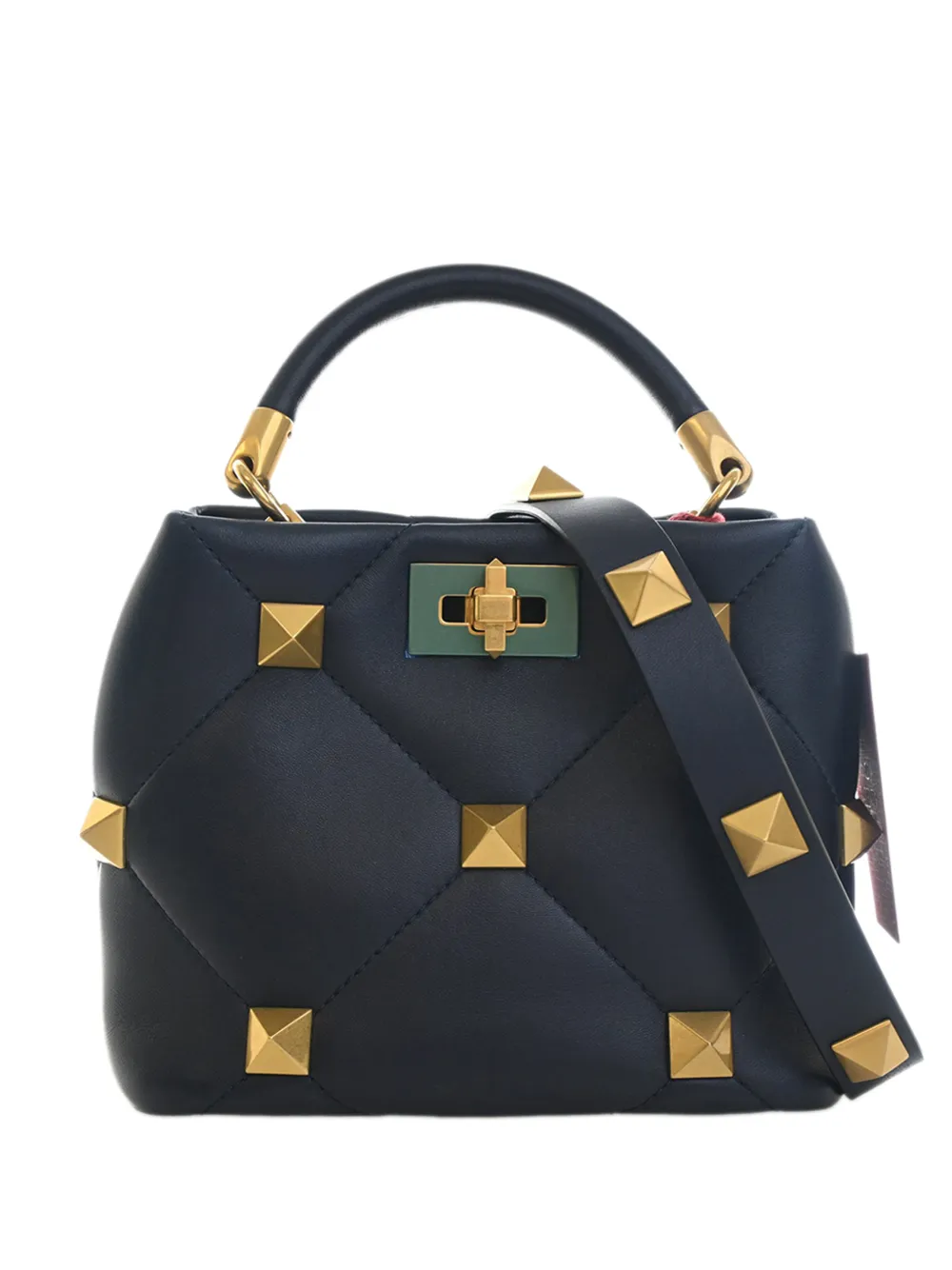 Valentino Garavani Pre-Owned 2018-2026 Small Nappa Roman Stud The Handle Bag satchel - Blu