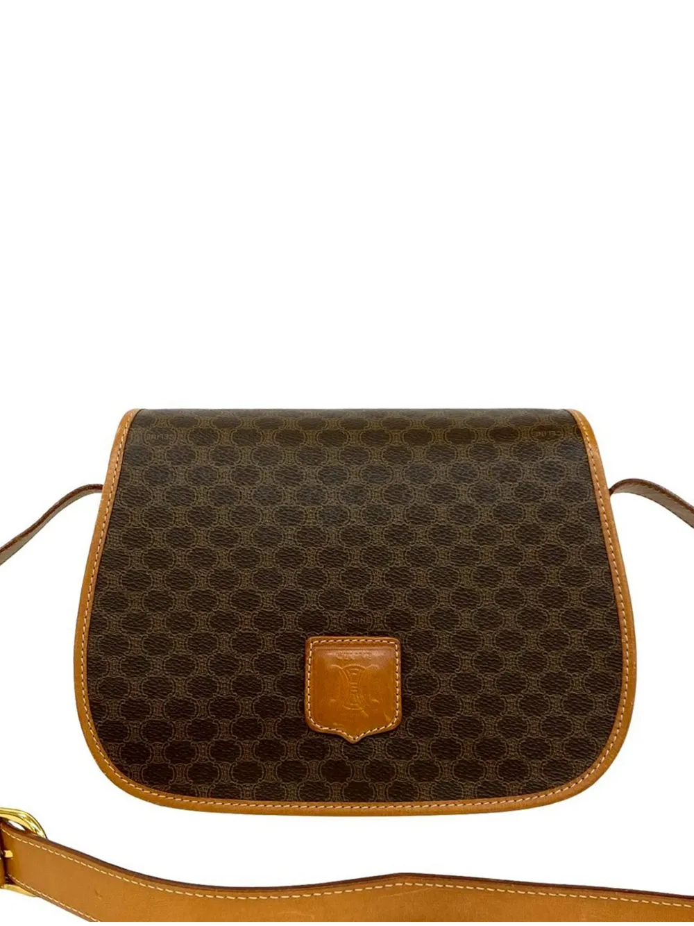 Celine Pre-Owned 2014 Macadam Coated Canvas crossbody bag - Marrone