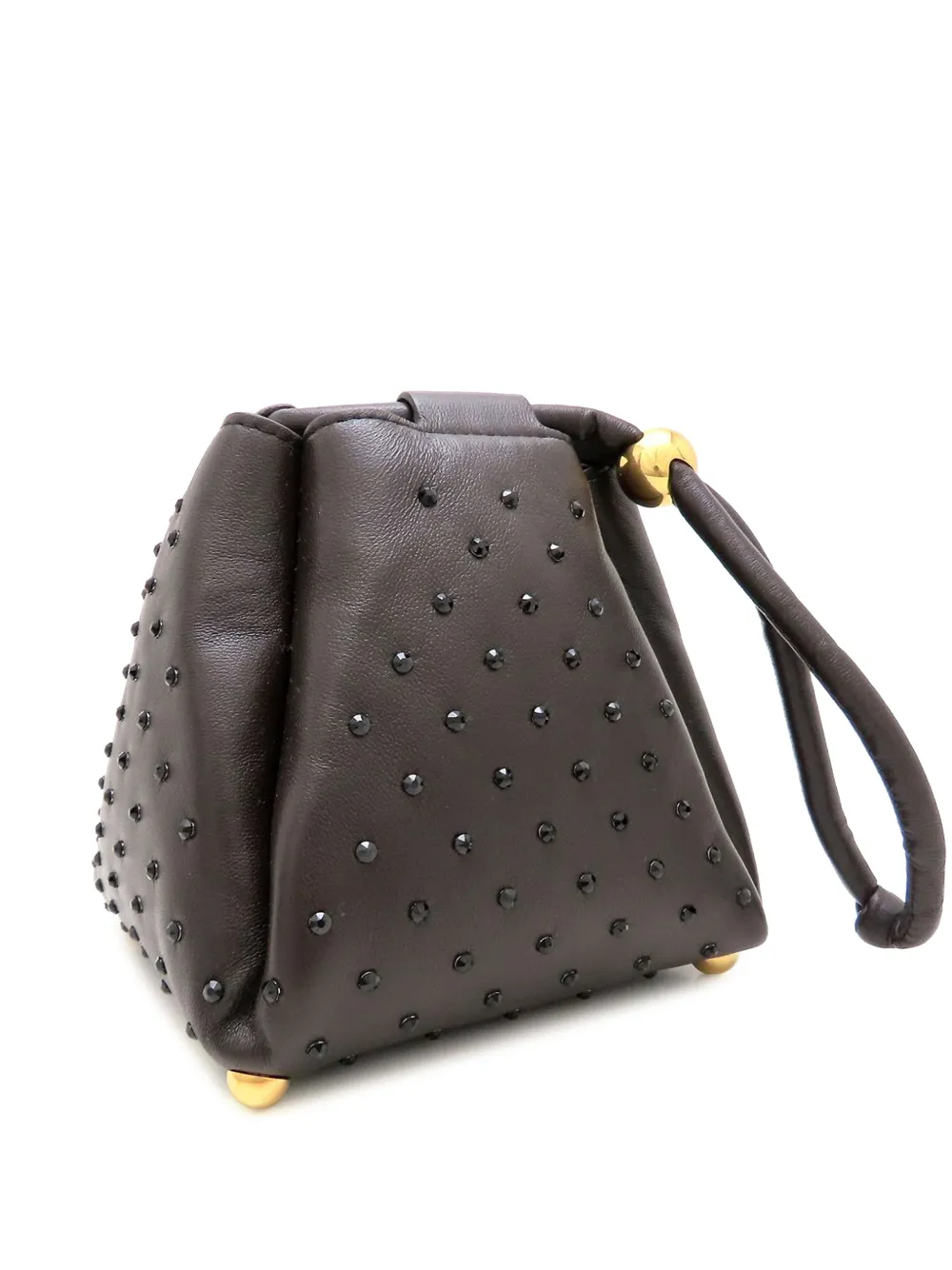 Bottega Veneta Pre-Owned 2012-2026 Crystal Embellished Lambskin Square Puffy Bag clutch bag - Marrone