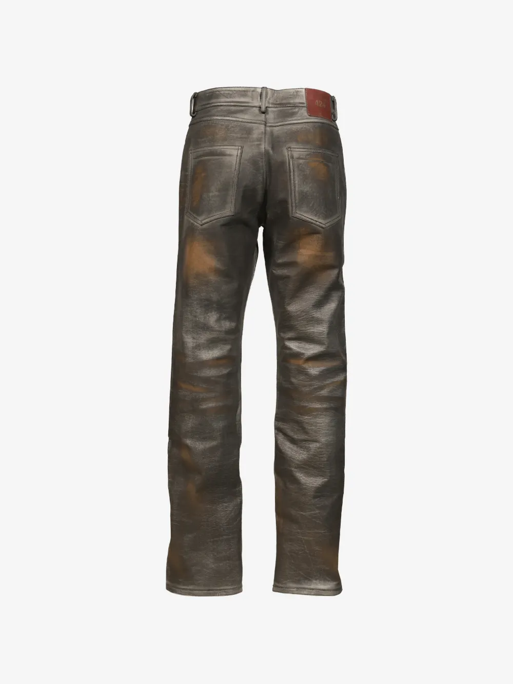 leather straight-leg trousers, image 3 of 3