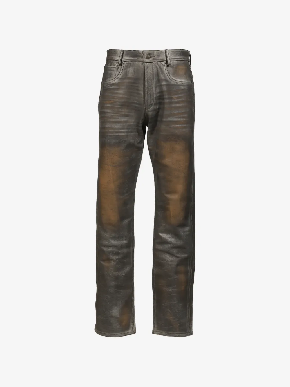 leather straight-leg trousers, image 2 of 3