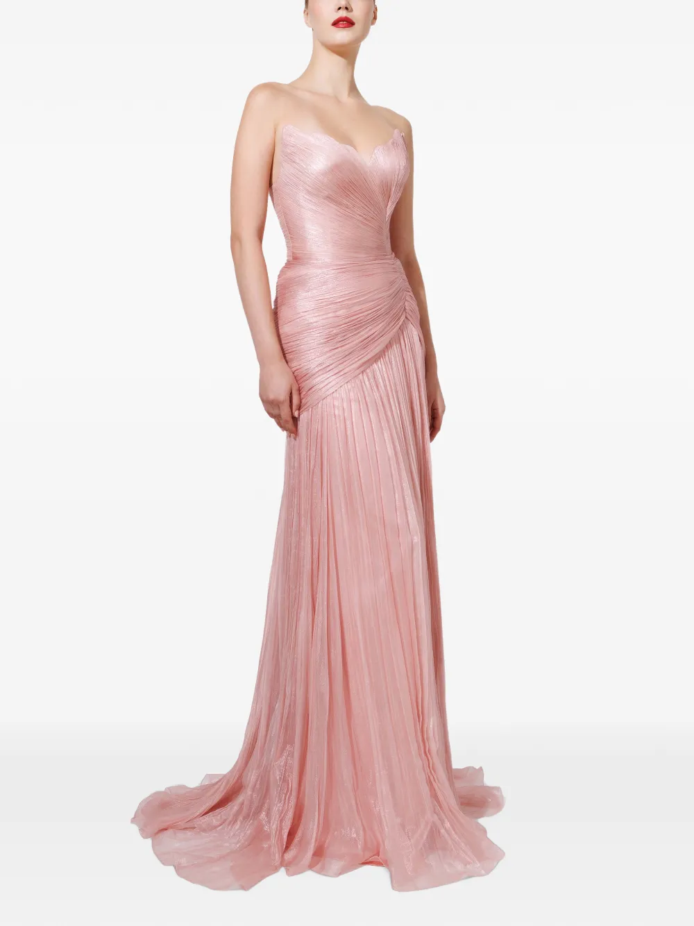 Iris Serban Marcas strapless maxi dress Roze