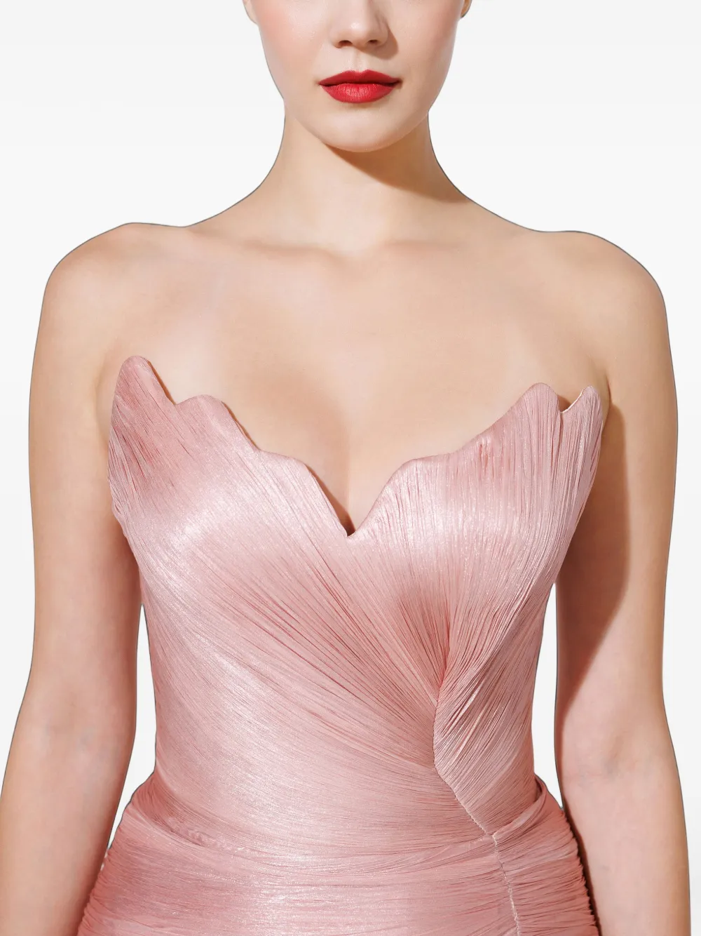 Iris Serban Marcas strapless maxi dress Roze