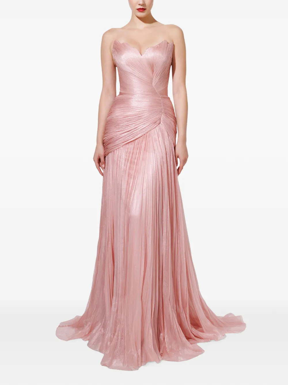 Iris Serban Marcas strapless maxi dress Roze