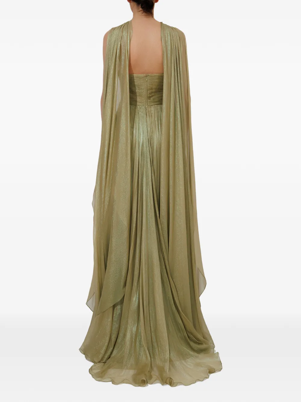 Iris Serban Erica strapless maxi dress Groen