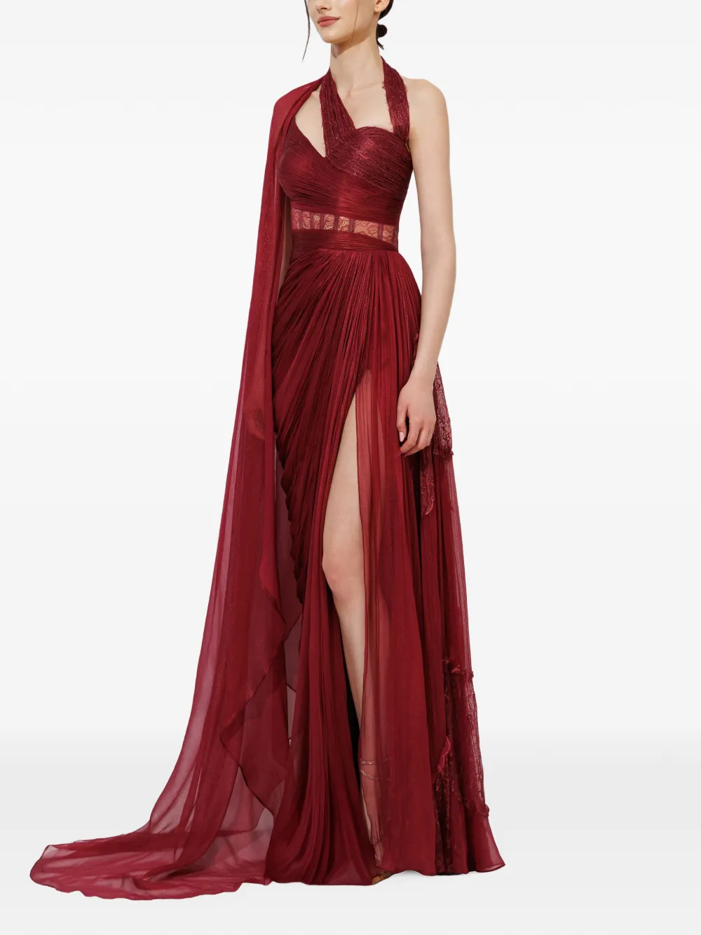 Iris Serban Mara draped maxi dress Rood