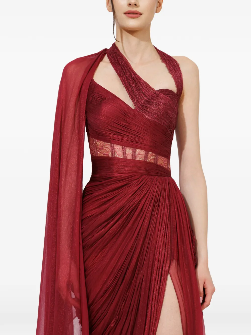 Iris Serban Mara draped maxi dress Rood