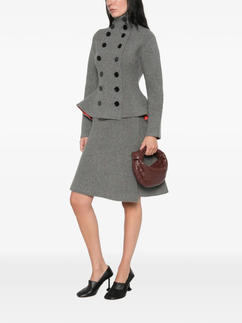 Proenza Schouler Capucine Donegal-gebreide midi-rok Grijs