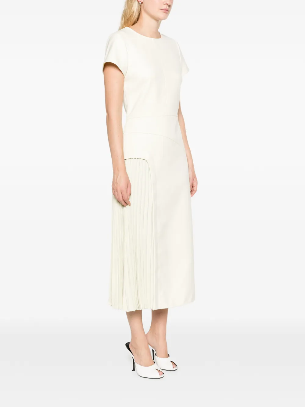 Proenza Schouler Ria geplooide midi-jurk Wit