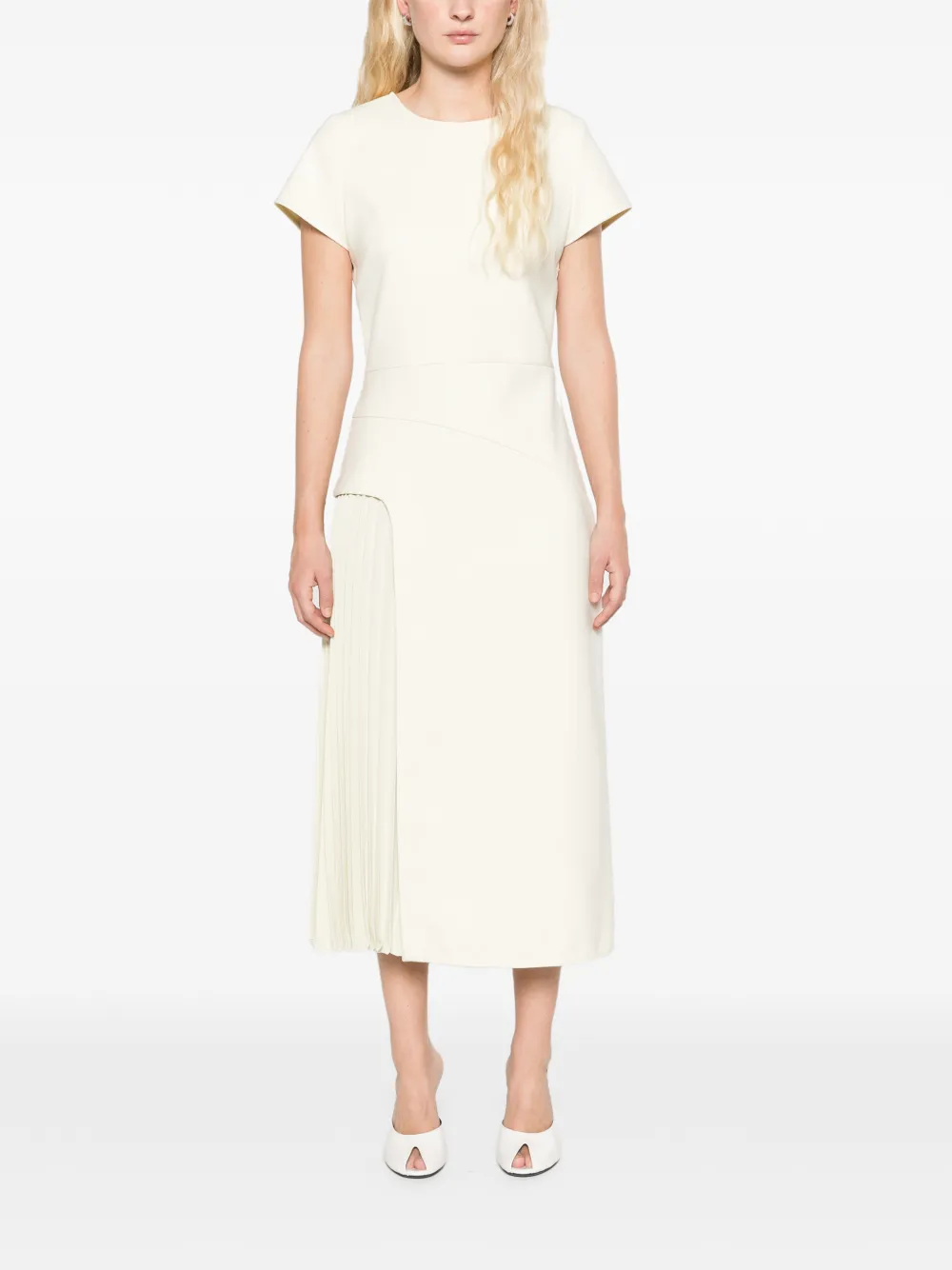 Proenza Schouler Ria geplooide midi-jurk Wit