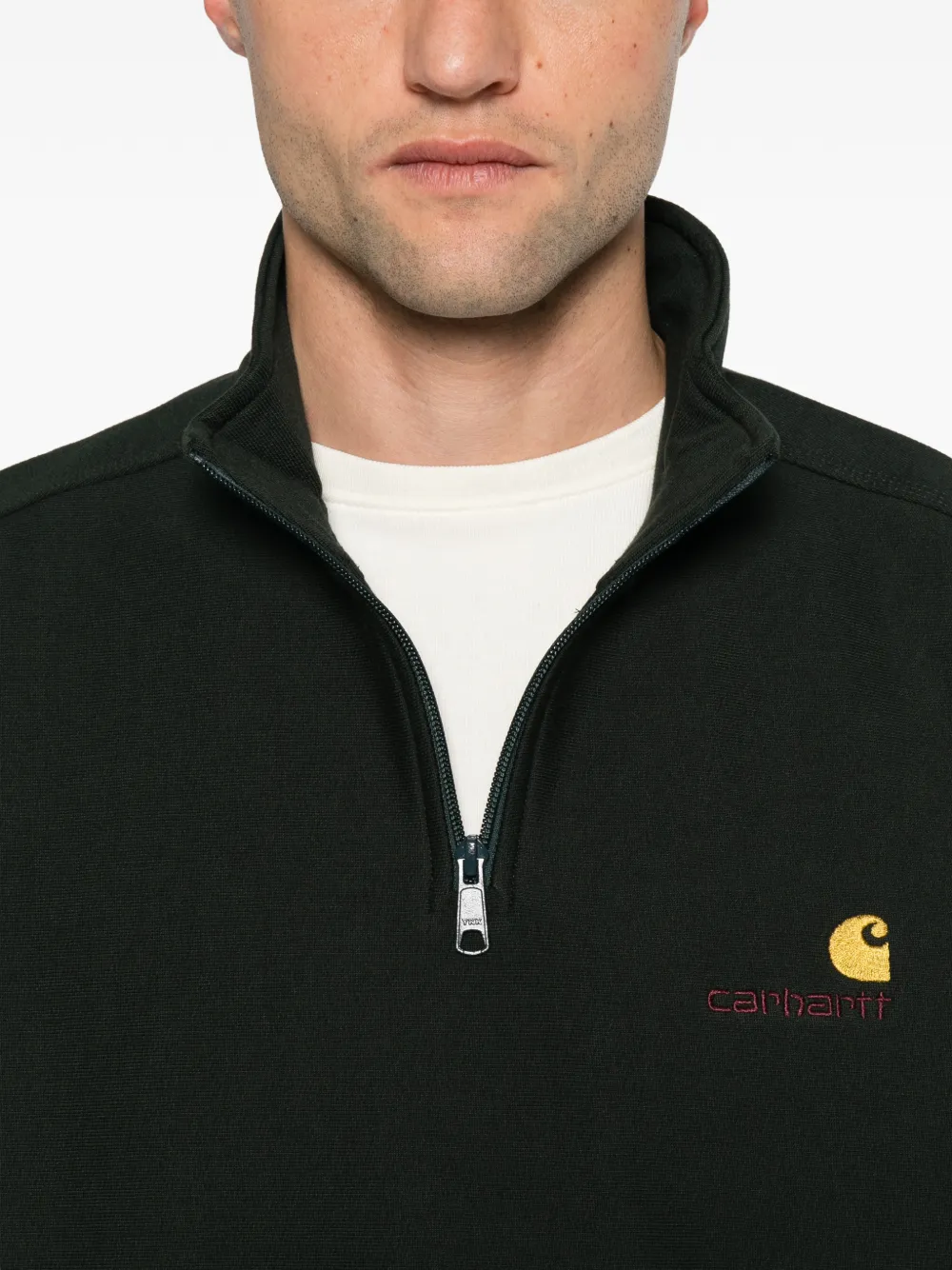 Carhartt WIP American Script half-zip hoodie Groen