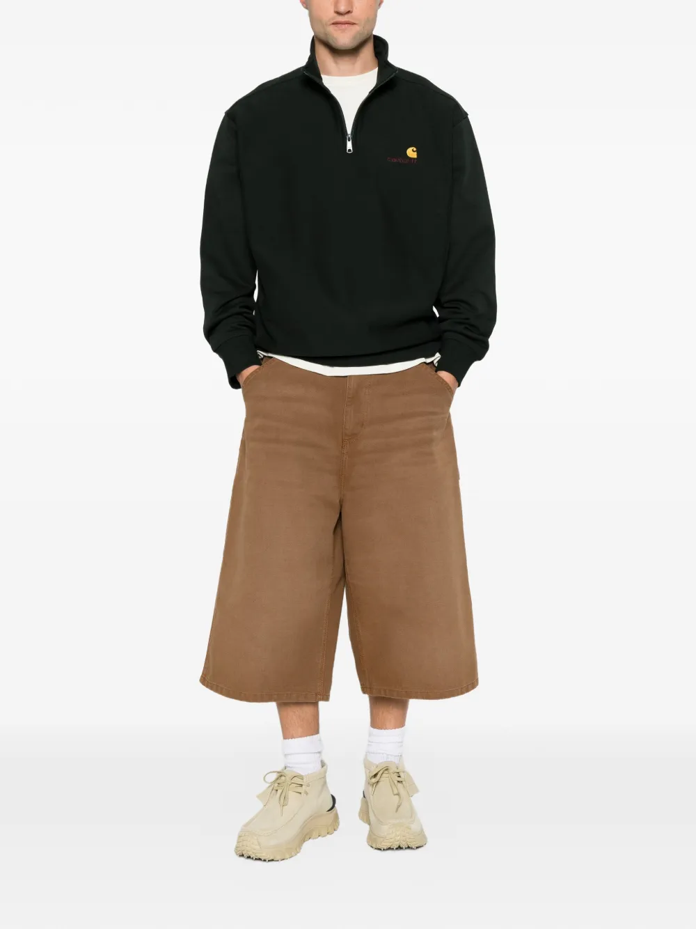 Carhartt WIP American Script half-zip hoodie Groen