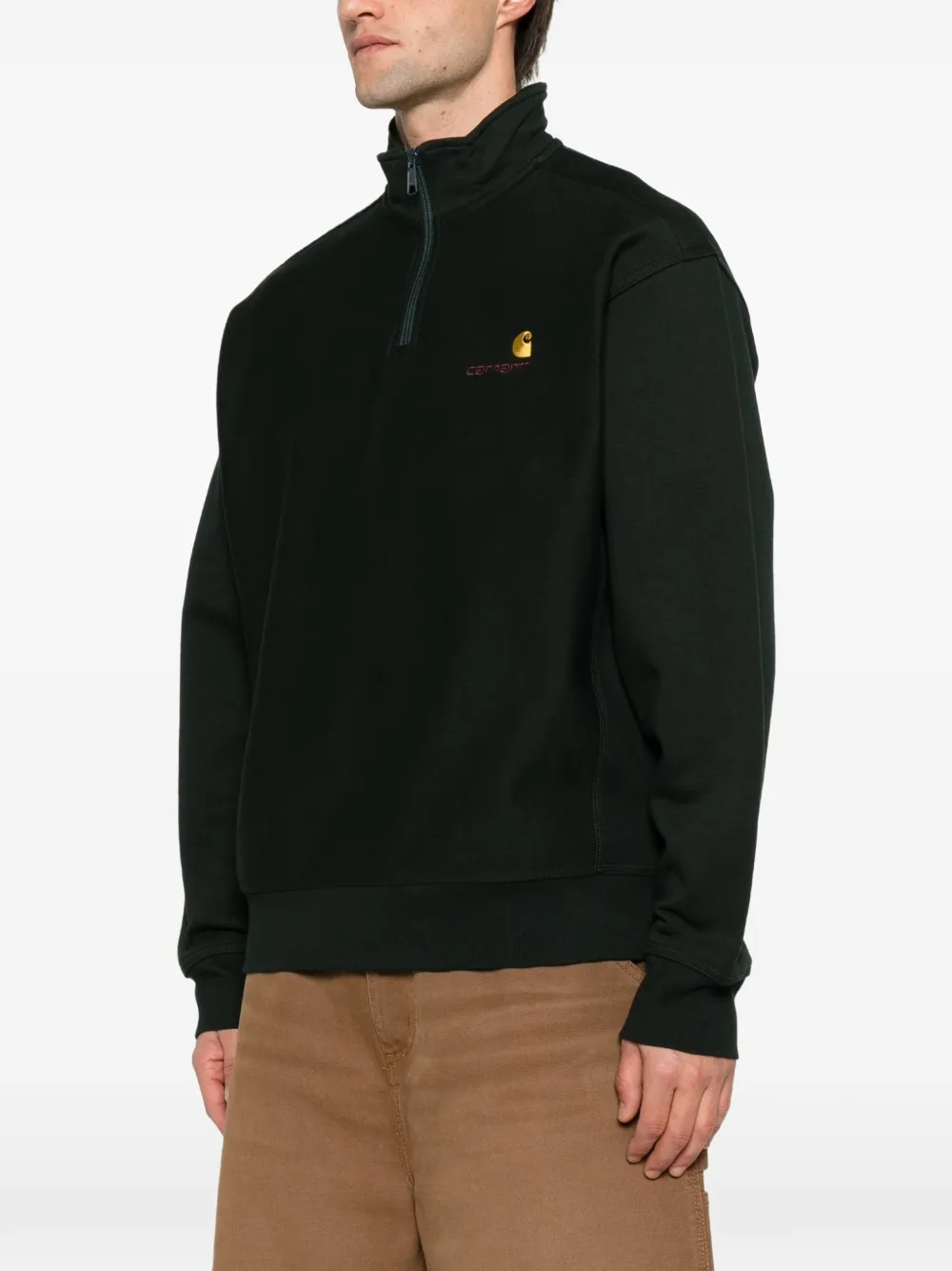 Carhartt WIP American Script half-zip hoodie Groen