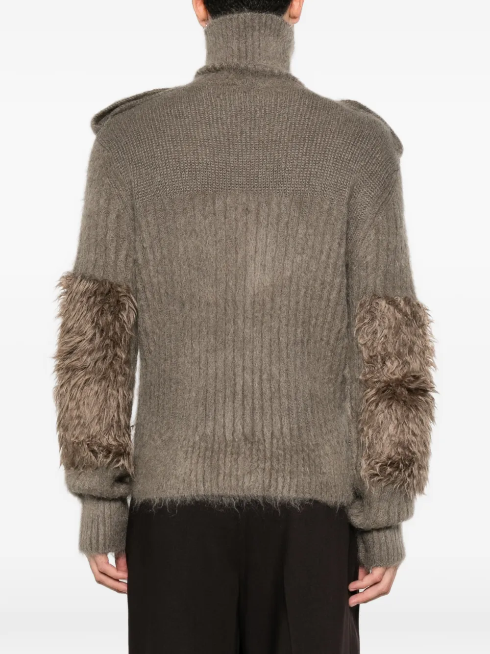 Burberry Trui met afwerking van imitatiebont en epauletten Beige