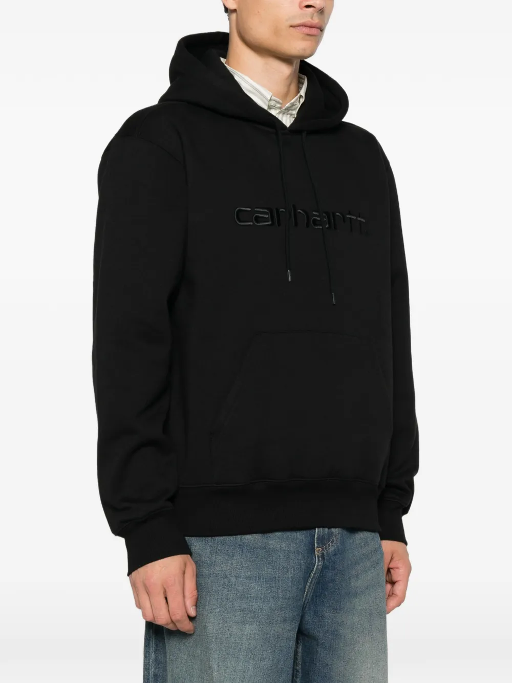 Carhartt WIP logo-embroidered hoodie Zwart