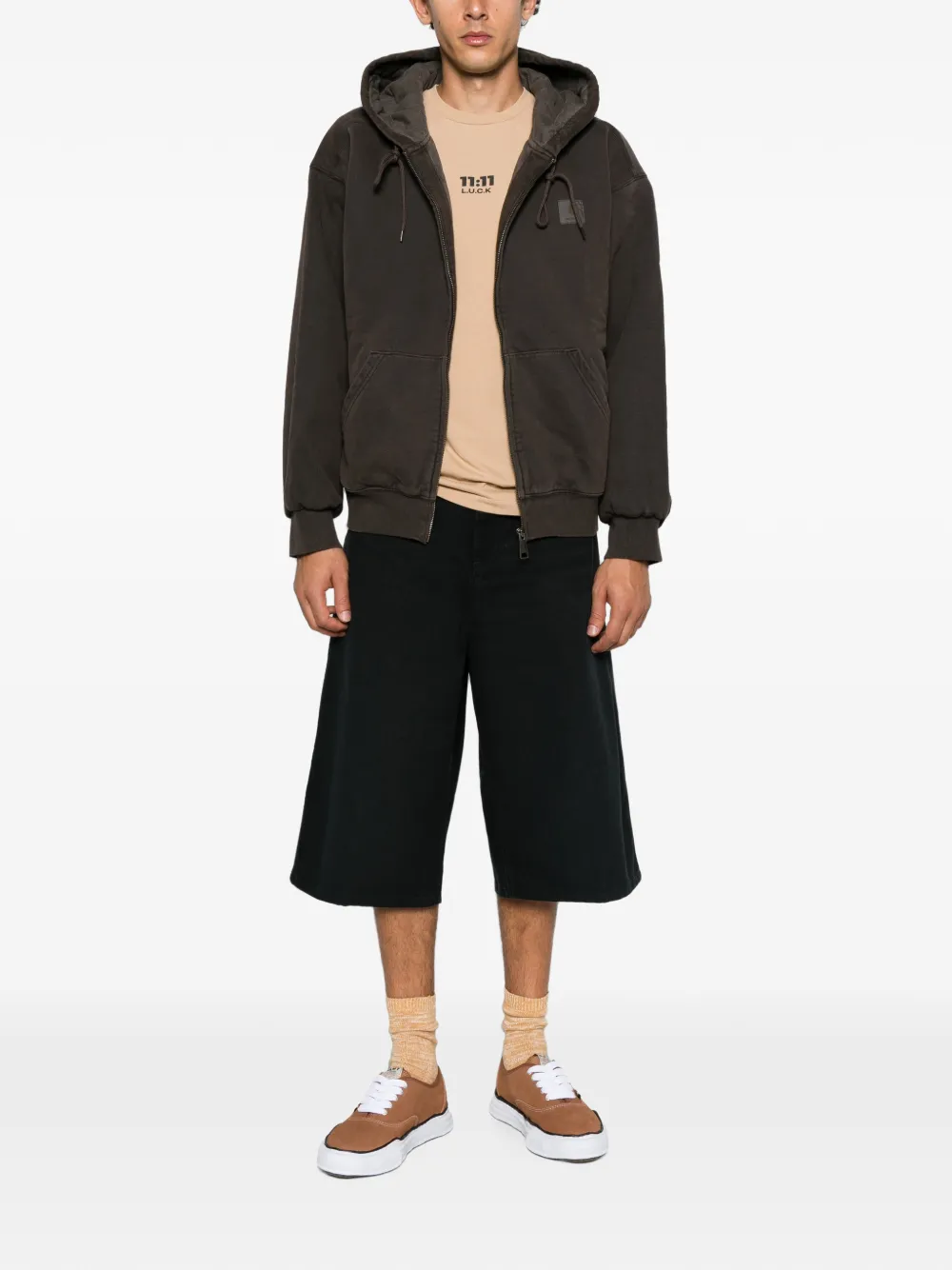 Carhartt WIP Vista garment-dyed hoodie Bruin