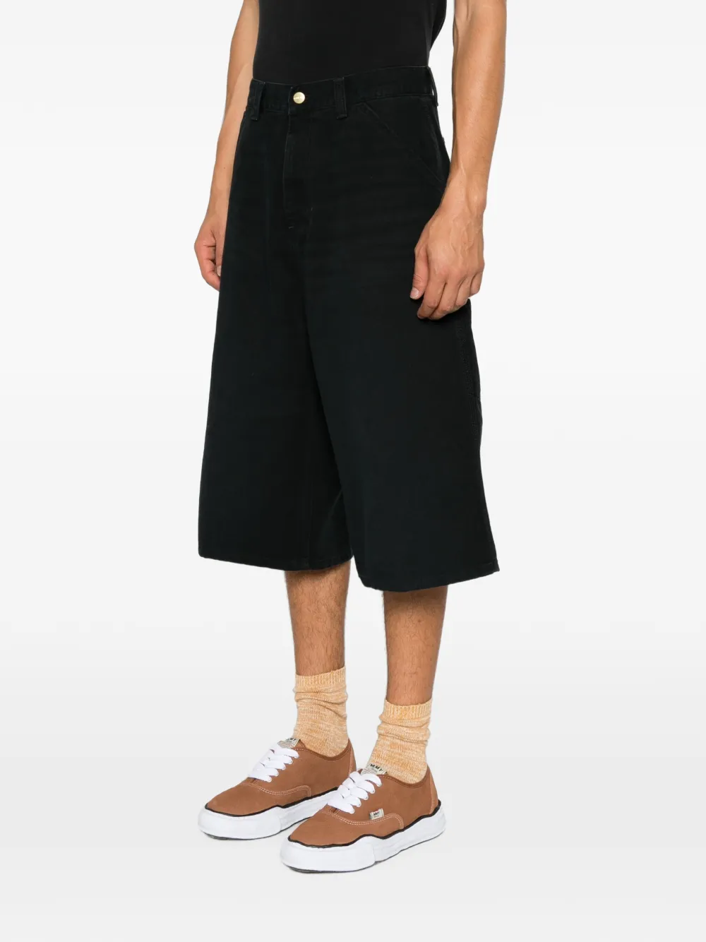 Carhartt WIP Single Knee canvas shorts Zwart