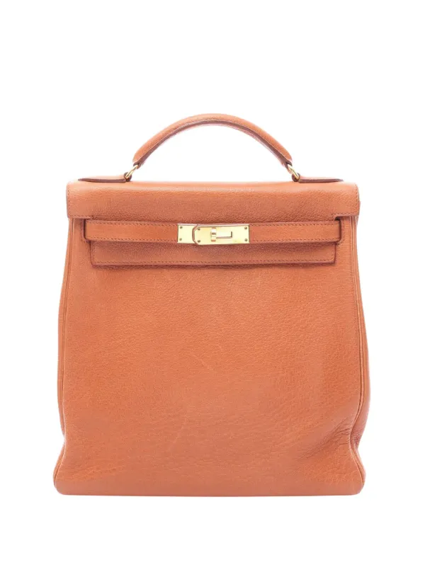 Hermès Pre-owned 2001 Buffalo Kelly Ado Backpack in Brown