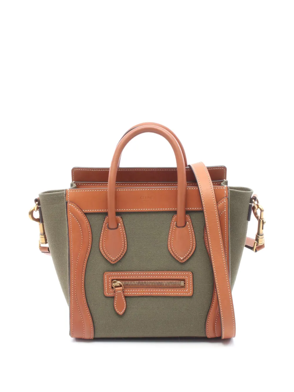 Celine Pre-Owned 2000-2026 Nano Luggage Canvas satchel - Marrone