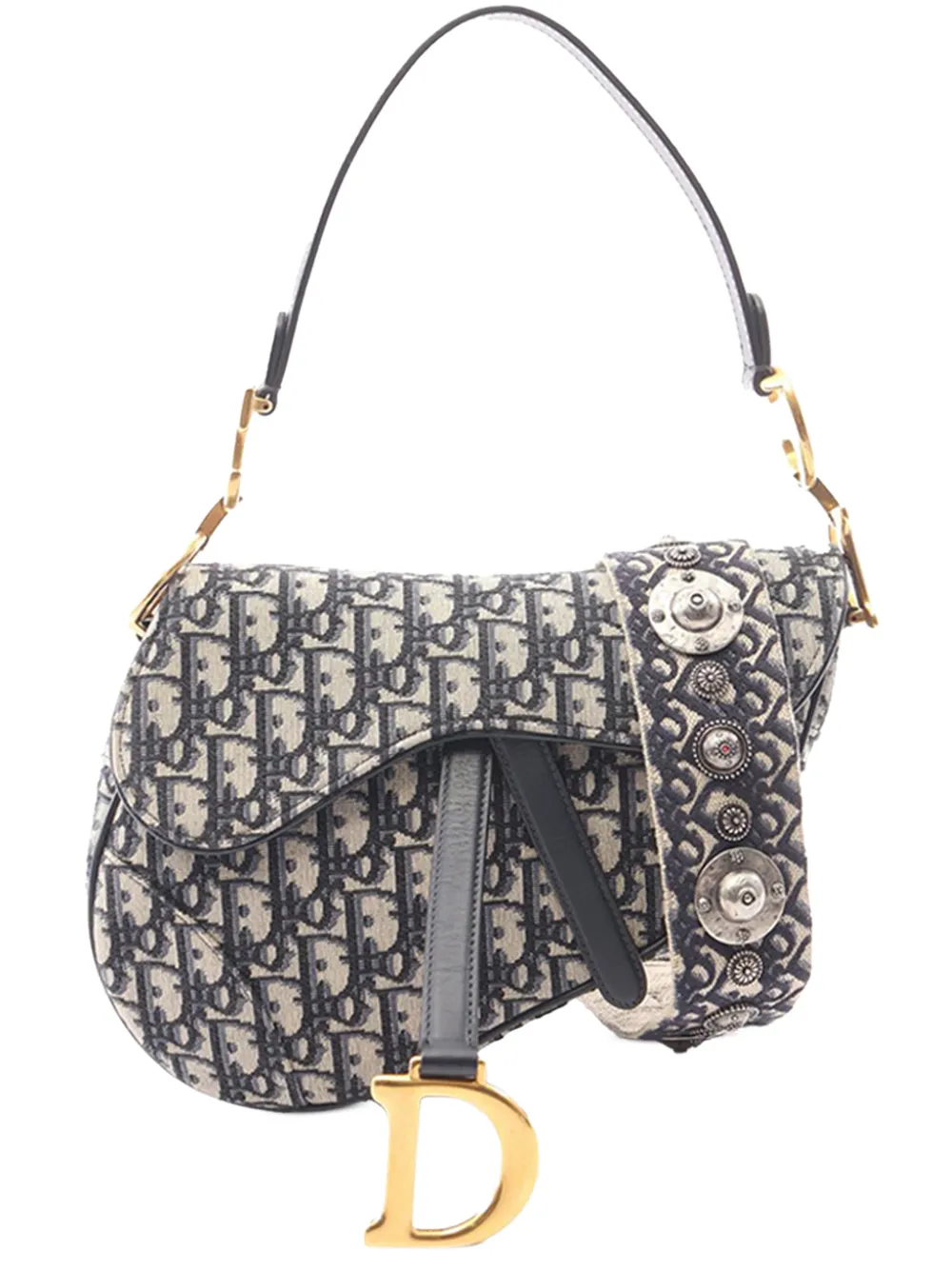Christian Dior Pre-Owned 2000-2026 Oblique Canvas Saddle Bag shoulder bag - Blu