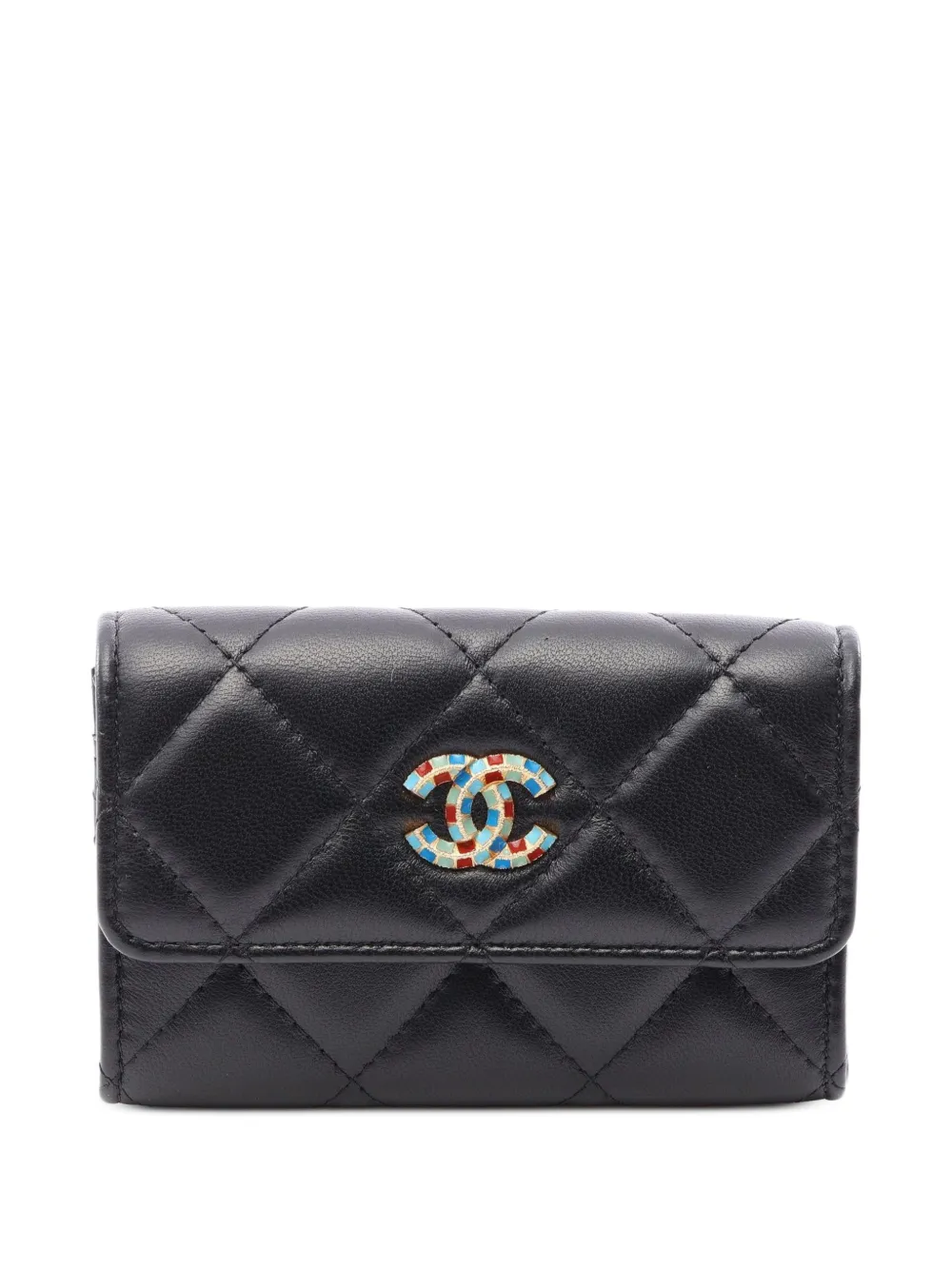 CHANEL Pre-Owned 2019 Matelassé card case - Black