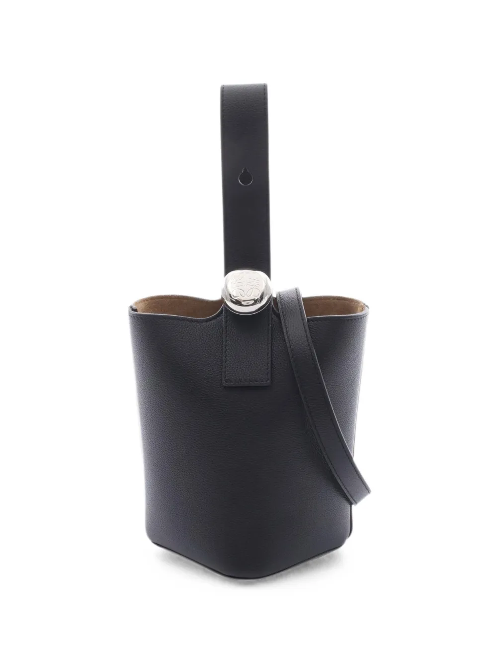 Loewe Pre-Owned 2020s mini Pebble 2-Way bucket bag - Nero