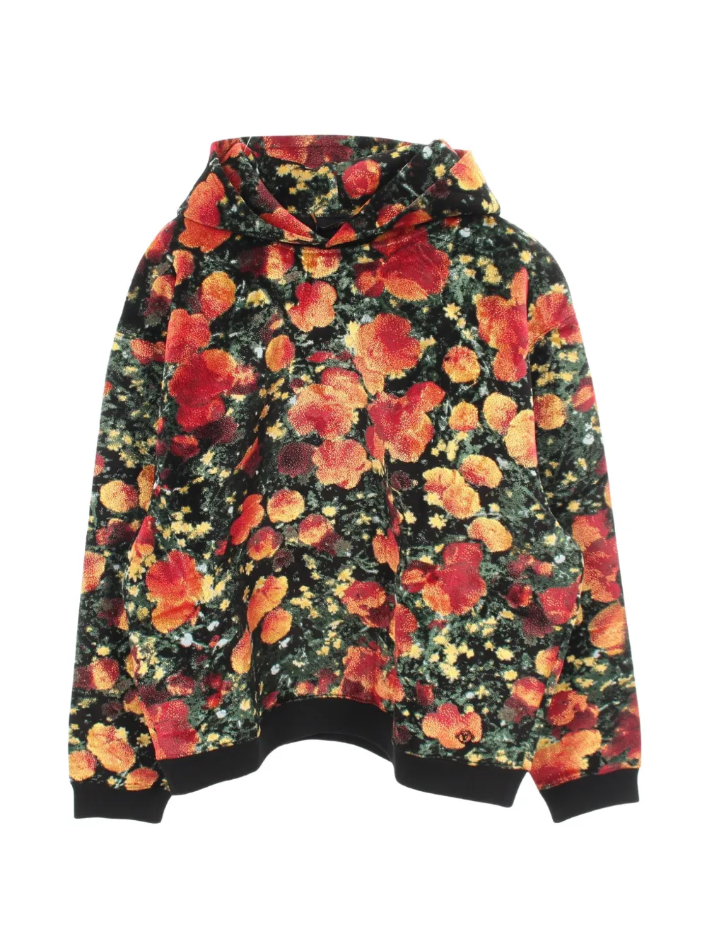Louis Vuitton Pre-Owned x Virgil Abloh 2020s Poppies floral-pattern hoodie - Nero