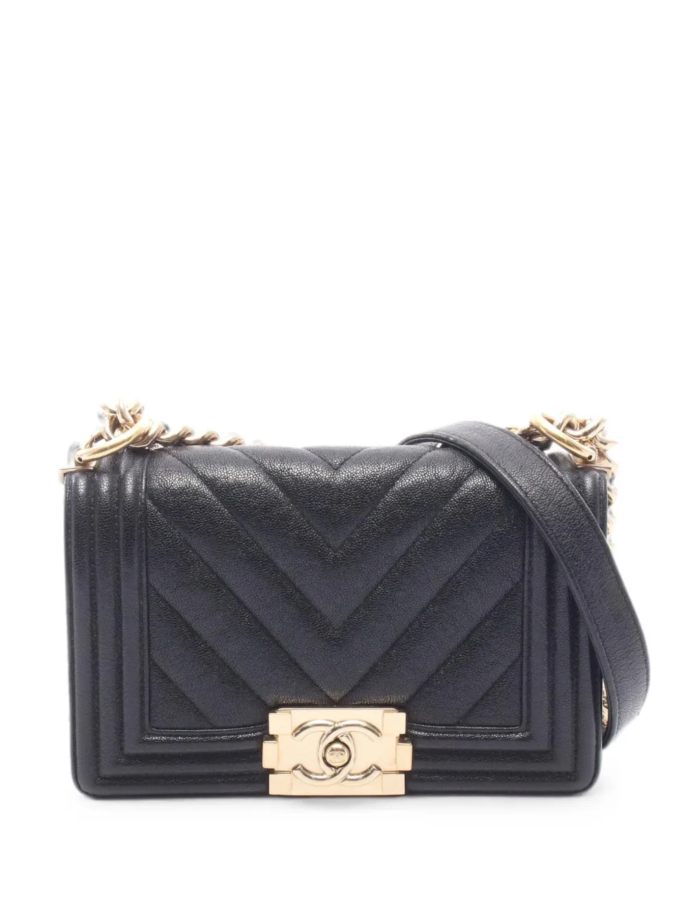 CHANEL Pre-Owned 2019 Boy Chevron shoulder bag - Nero