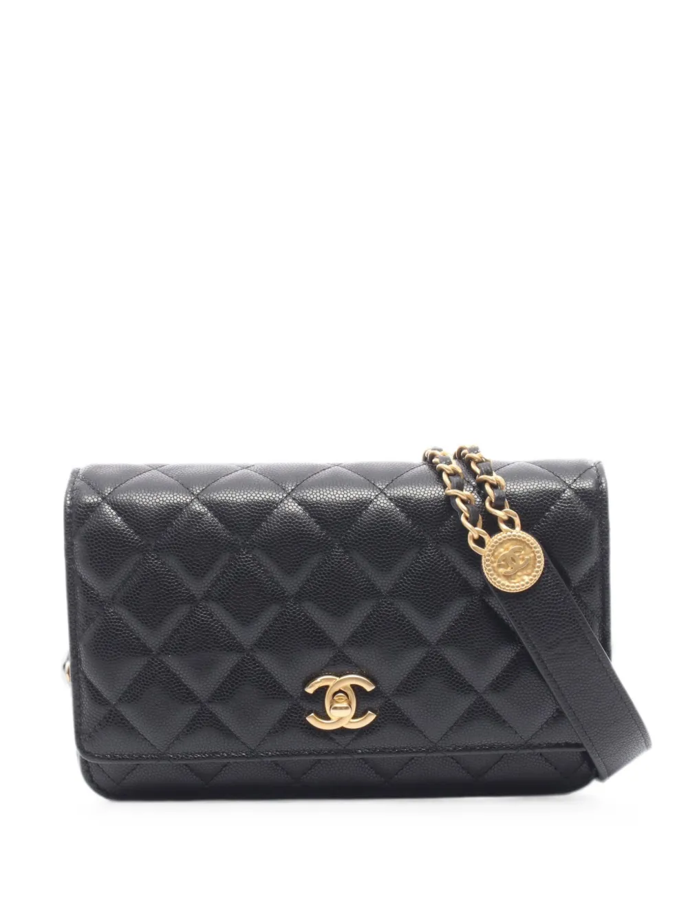 CHANEL Pre-Owned 2010s Matelassé Wallet on Chain bag - Schwarz